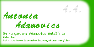 antonia adamovics business card